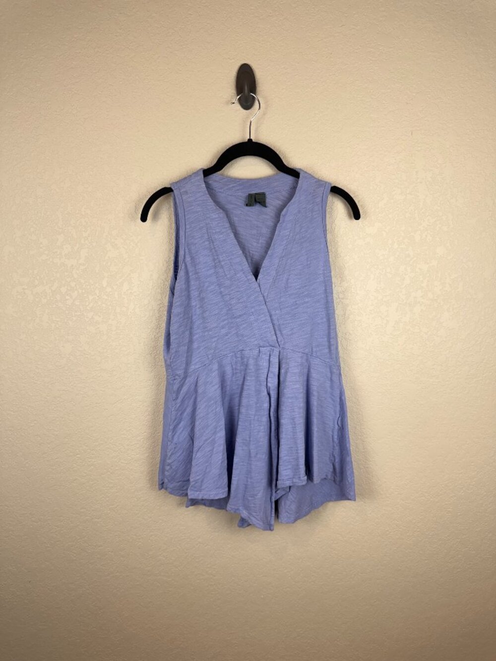 Left of Center Light Blue Surplice Peplum Asymmetrical Tank Top M